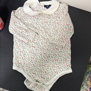 Chaps Floral Baby Onesie - White and Pink